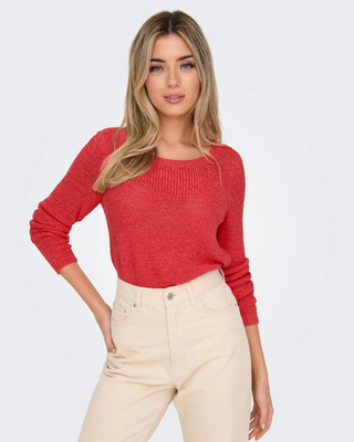 ONLY Geena O Neck Pullover Red