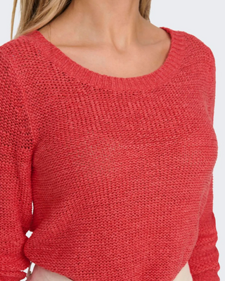 ONLY Geena O Neck Pullover Red